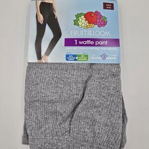 Fruit of the Loom Women's Grey Waffle Pant Thermal Super Soft Size Small